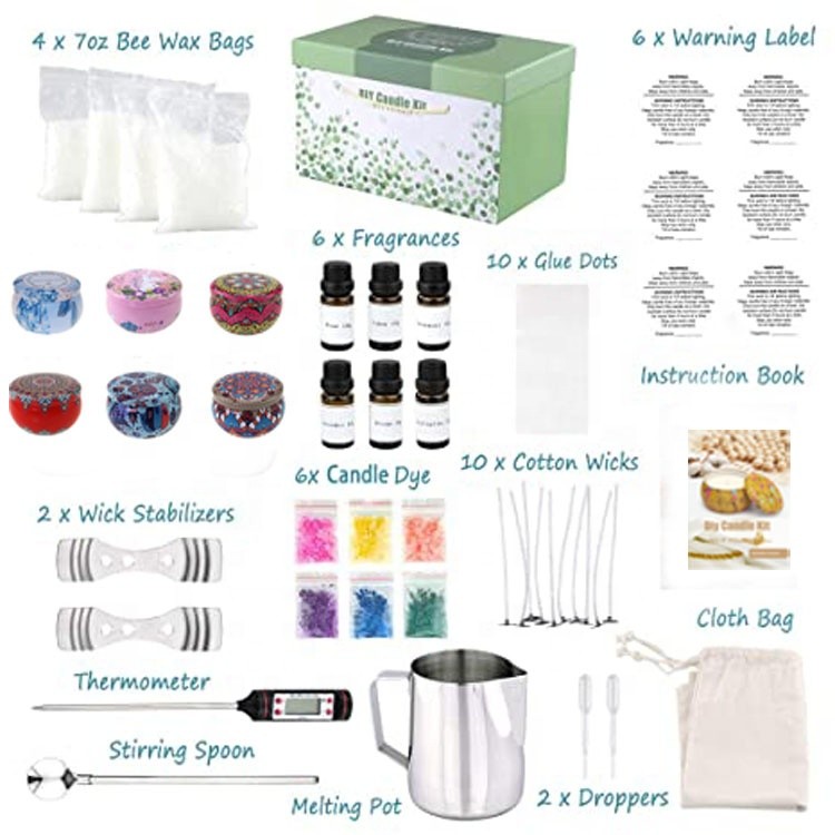 Tin Glass Jar Handmade Soy Making Candle Kits For Home Decor Gift