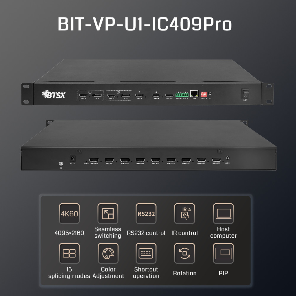 Audio Follow Out Multiview HDMI Video Switcher Mixer Video Wall Controller