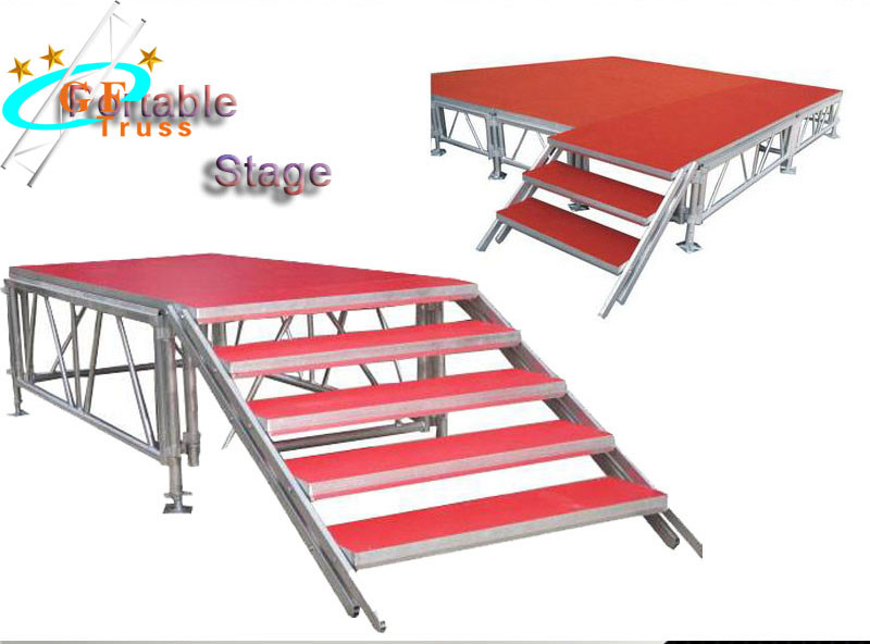 Durable adjustable legs aluminum stage platform for event rental