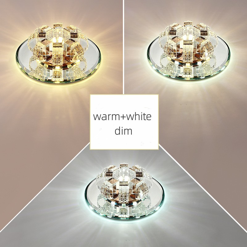 Modern Crystal Aisle Spot Light Creative Entry Glass Balcony Porch Hall Corridor Ceiling Downlight