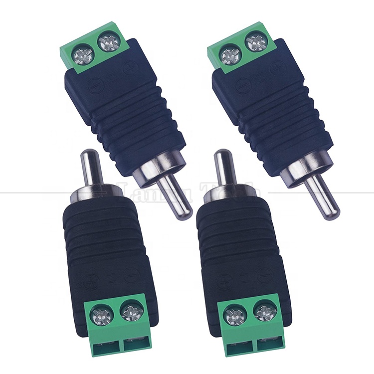 RCA Female Male to Screw Terminal AV Phono Solderless Plug Wire Connector Converter Audio Adapter