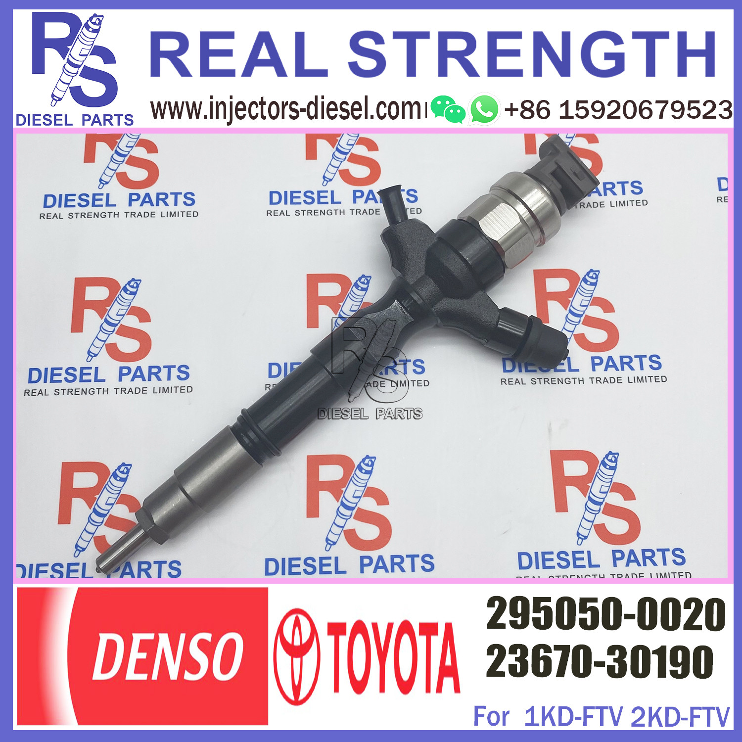 Diesel Fuel Common Rail Injector 295050-0020 For Toyota 1KD 2KD 23670-30190 23670-0020