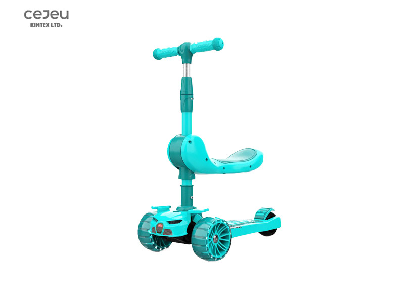 2 In 1 Scooter Push Along With Height Adjustable Seat Rear Foot Brake