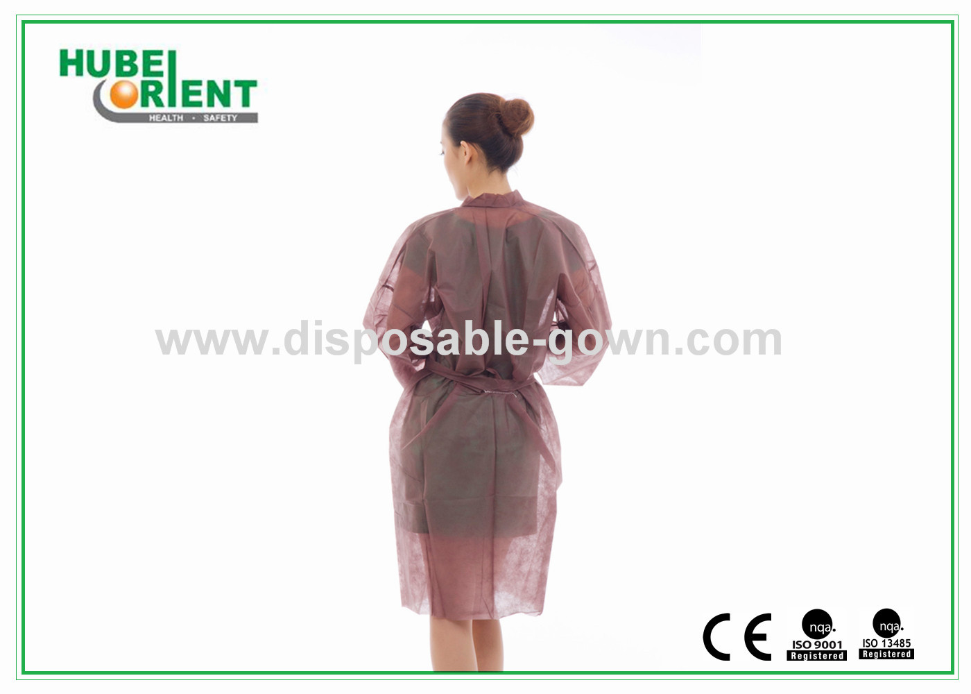 Custom Polypropylene Disposable Kimono Robe With Long Sleeves