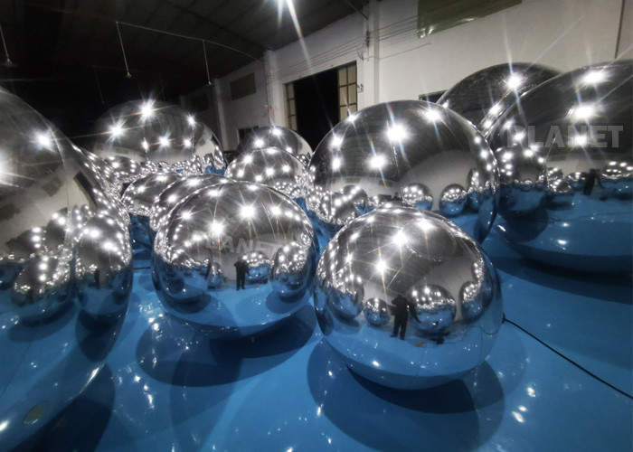 Custom Silver Hanging Reflective Inflatable Mirror Balloon Decorative Ball