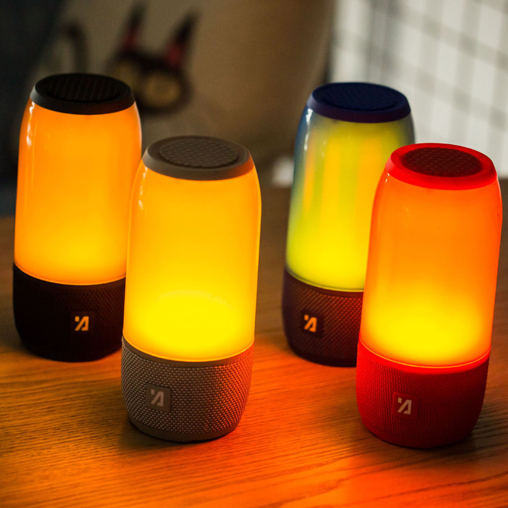 LED Flashing Night Light Bluetooth Speaker Waterproof Portable Card Colorful Subwoofer