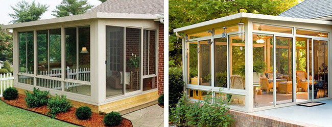 White Closed In Porch With Windows Converting Screened Porch To Room