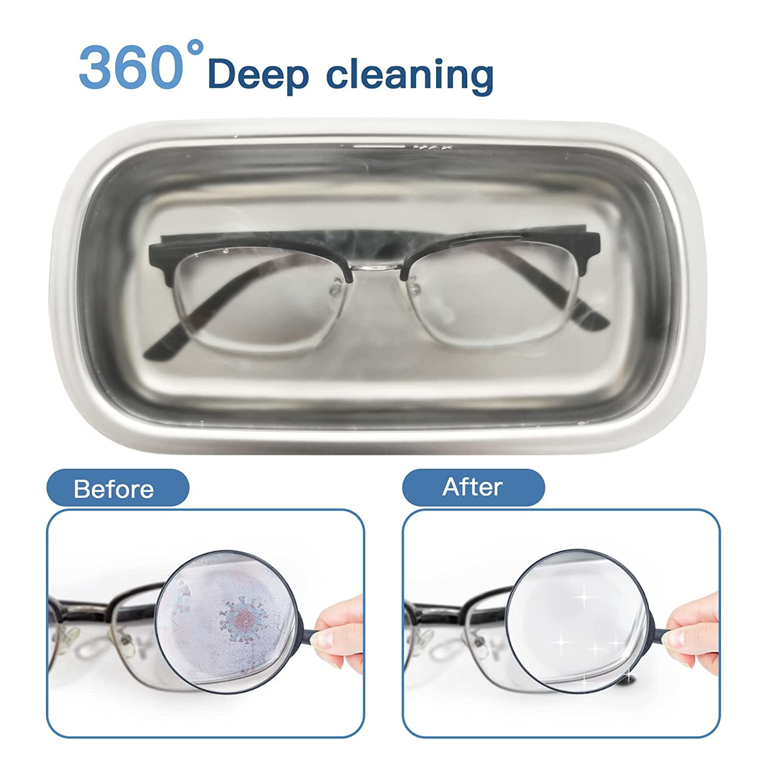 45KHz Jewelry Cleaning Machine Hotel Ultrasonic Glasses Cleaner