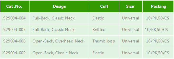 Fluid Resistant 35GSM PE PP Disposable Surgical Isolation Gown