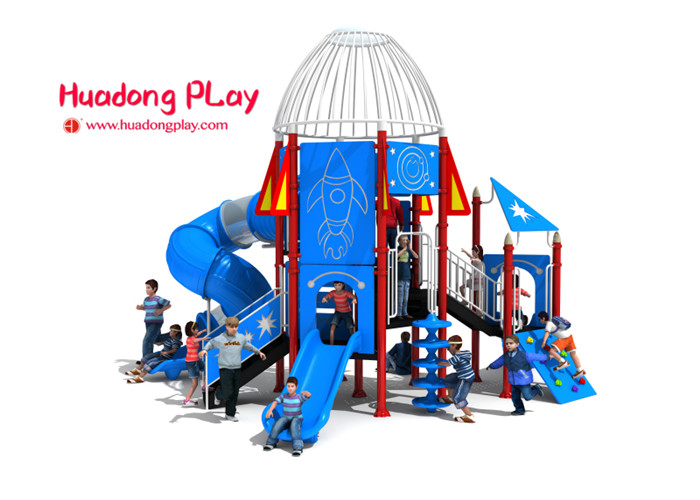 12CBM HDPE Playground Eu Standard , Preschool Outdoor Play Equipment Red Coor