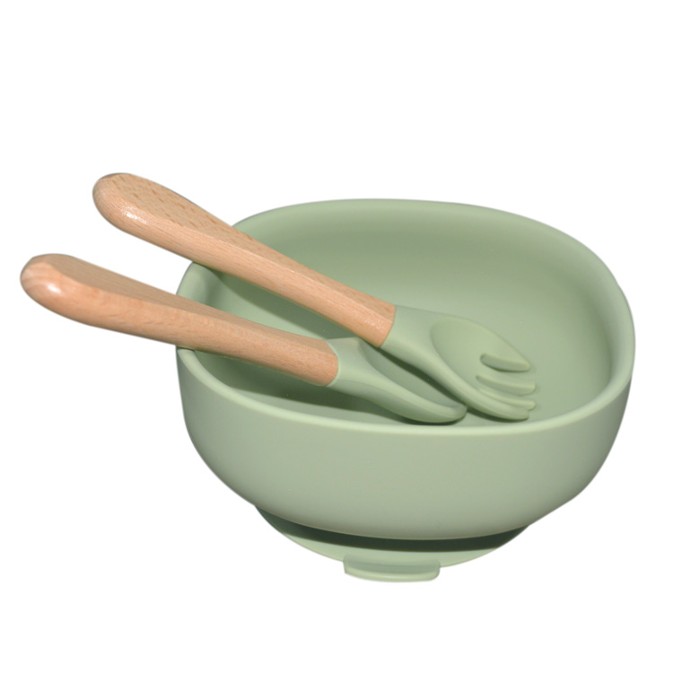 Silicone Baby Tray Silicone Bowl Baby Customized New Arrivals Round Shape Bpa Free With Spoon