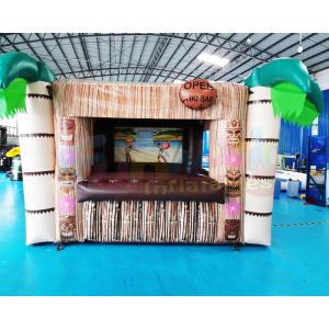 China Palm Tree Carnival Booth Inflatable Tiki Bar Pub Tent on sale