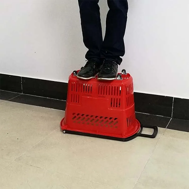 Wholesale Recycled Material Supermarket Shopping Basket Green Plastic Shopping Basket Eco Shopping Basket Plastic