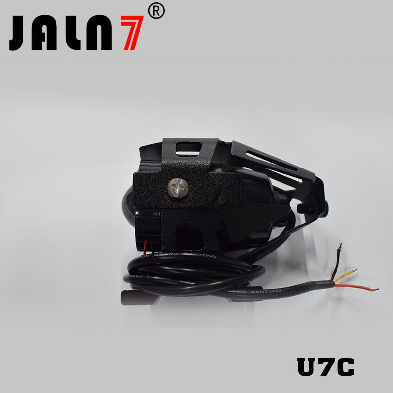 Motorcycle Headlight Led JALN7 U7C 15W Fog Driving Running Light with Angel Eyes Lights Ring Front Strobe Flashing