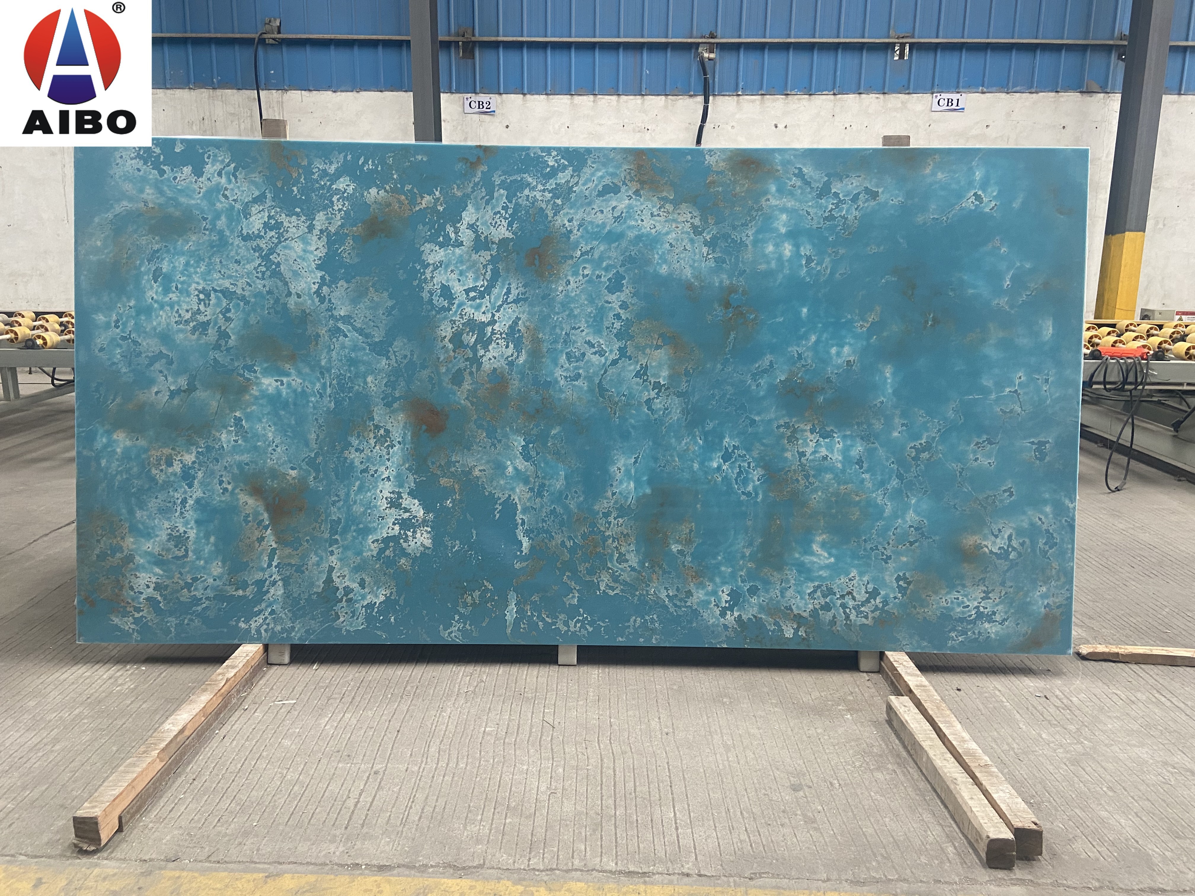  6.5 Mohz Hardness Ocean Land Artificial Stone Slabs Decorative Wall Panels Impact Resistance Manufactures