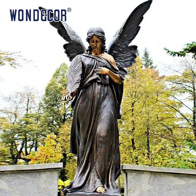 Garden Decoration Life Size Beautiful Guardian Angel Bronze Statue