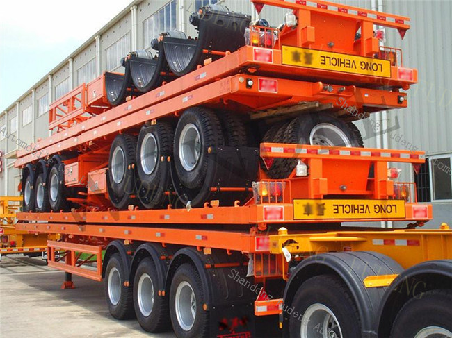 Carbon Steel 40 Ton Flatbed Truck Trailer BPW Axle With Air Bag Suspension