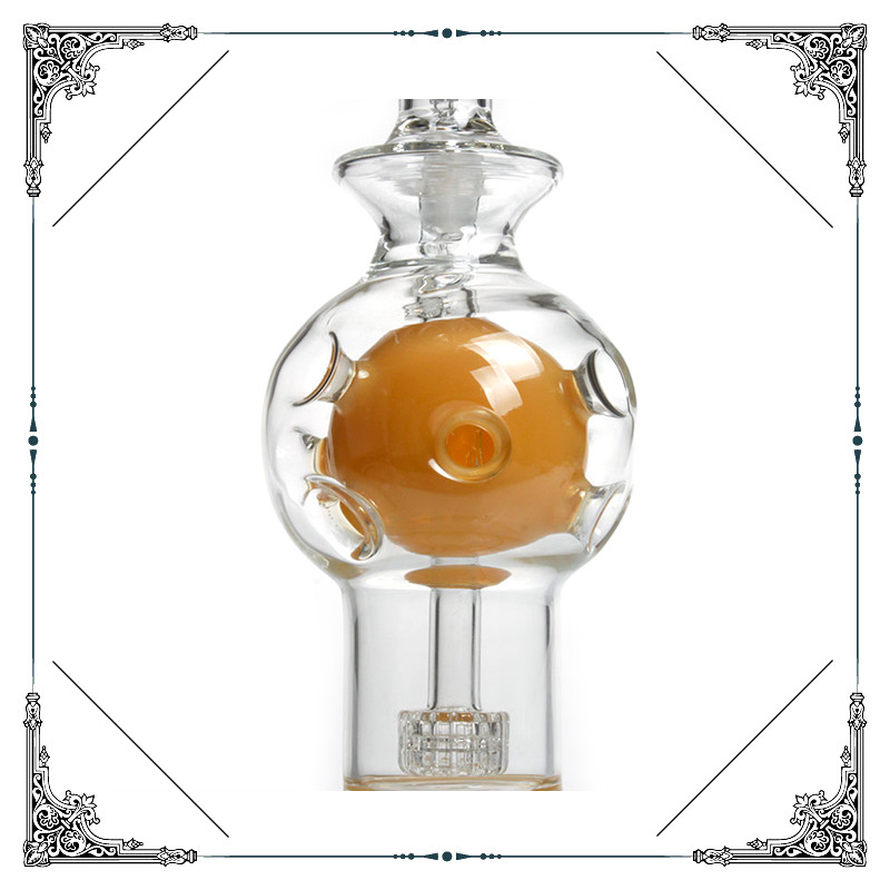 10 Inches Color Fab Egg Matrix Perc Smoking Hand Blown Glass Bowl