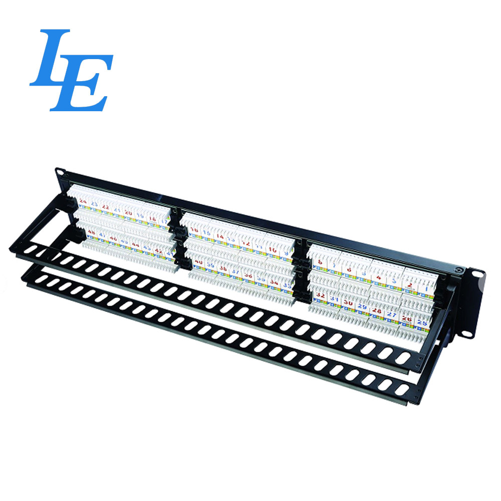  48 Port Cat6 Patch Panel 1u , P2248-C6A 48 Port Ethernet Patch Panel Manufactures