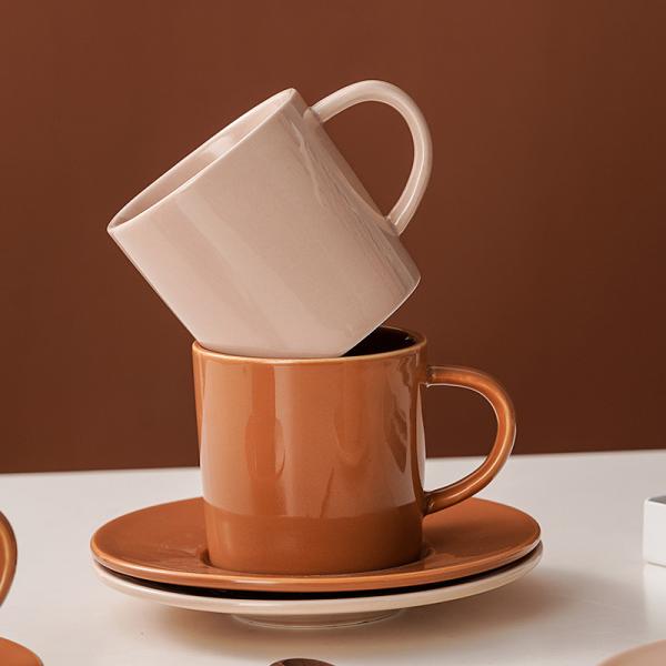 Customized 250ml Brown Luxury European Porcelain Coffee Cup For Occasion