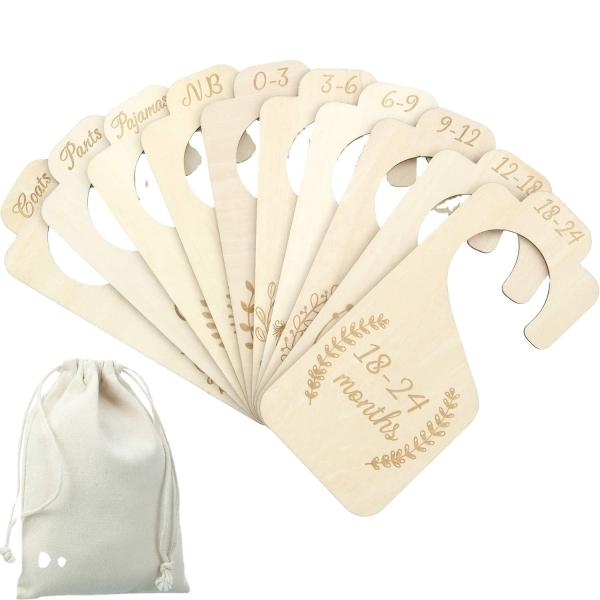 Hot Selling Eco-friendly Wooden Baby Closet Dividers Hanging Set For Newborn