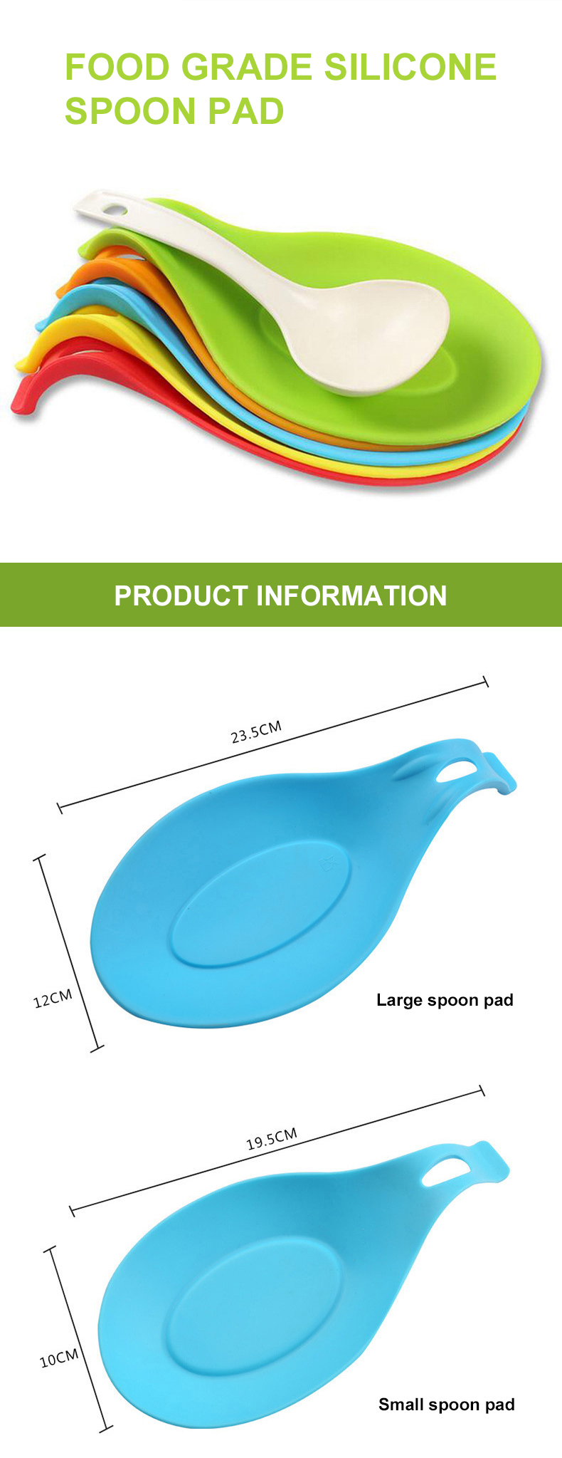 37g 72g Silicone Kitchen Product Silicone Rest Pad Spoon Holder