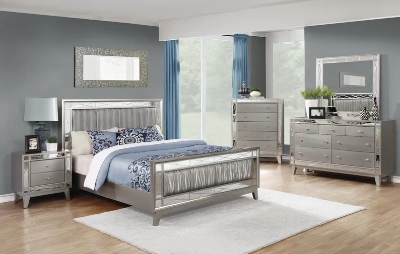 Custom Made upholstered Contemporary Bedroom Sets MDF Wood