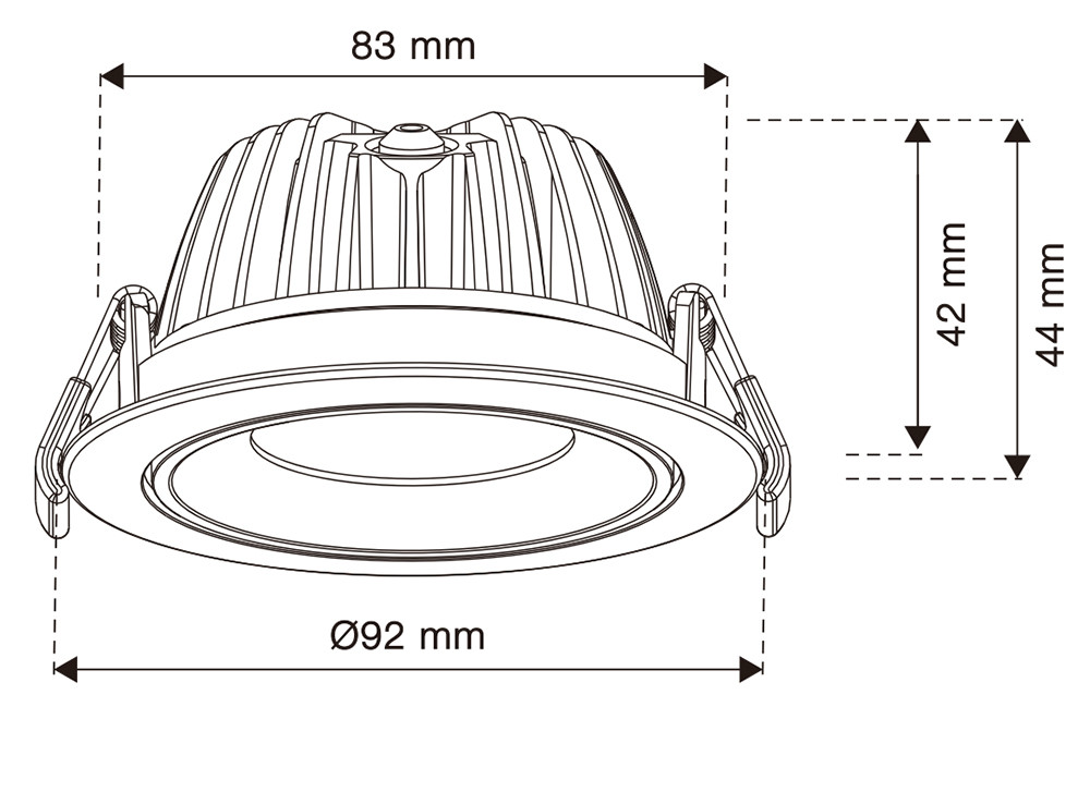 2200K-3000K CCT LED Downlight Dim To Warm 8W IP54 COB Tiltable