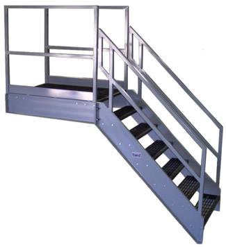 Building Exterior Galvanized Steel Metal Stringer Staircase 38mm Solid Wood