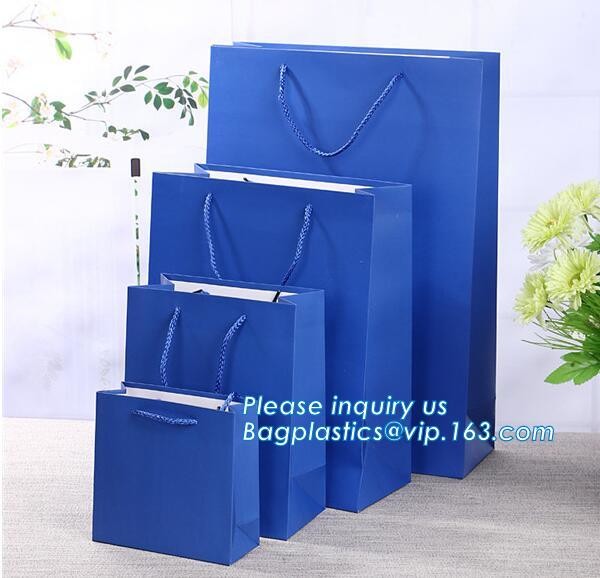 Luxury paper bags with handles Different Sizes,250gsm art paper shopping carrier bag custom printing with handle rope