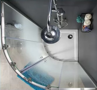 Corner Hinge Classic Sliding Shower Enclosure Clear Fixed Two Glass Door 6mm