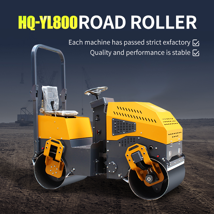 1 Ton Vibrating Asphalt Compactor with Double Drum Roller and ChangchaiL12 Engine