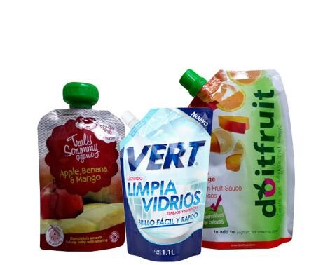 Custom Printing Stand Up 500Ml Reusable Plastic Spout Bag for Jucie Packing
