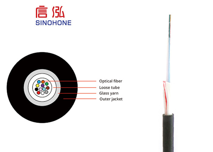 Unitube Central Structure Bulk Outdoor Fiber Optic Cable , 12 Core Fiber Cable