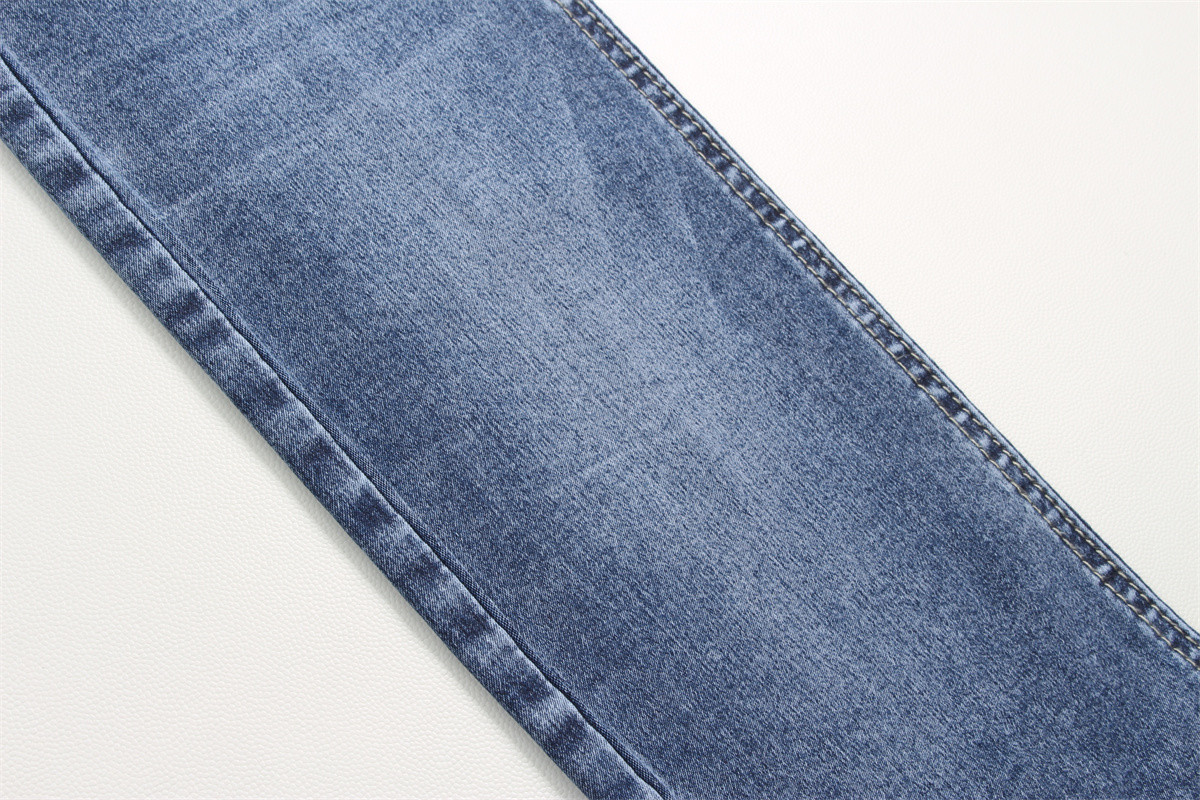 Hot Sell In Bulk 10 Oz Full Warp Slub Denim Fabric For Women Super High Stretch Fabric From Guangdong Foshan City