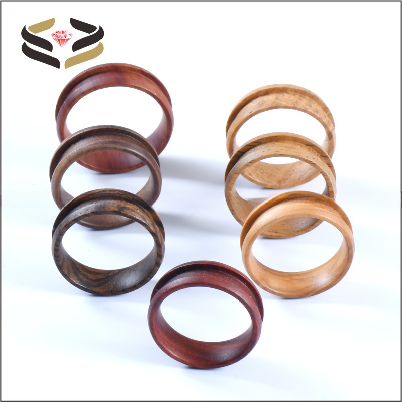 Religious Type Solid Wood Rings 6mm 8mm For Inlay Blank