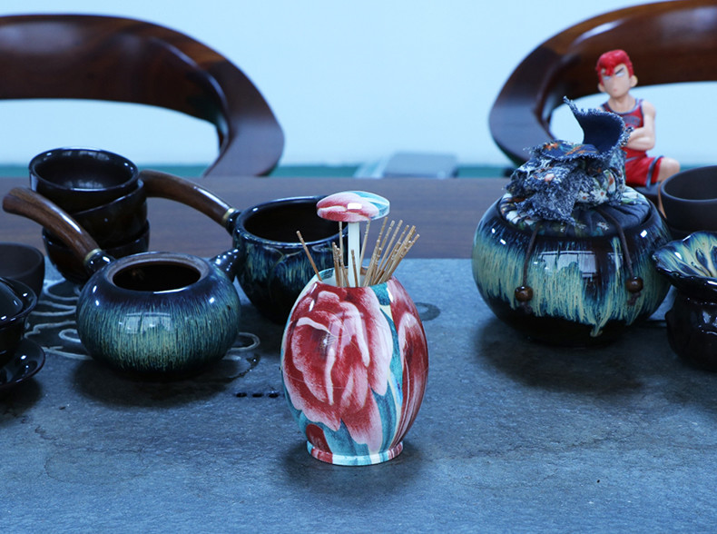 Round 10cm Height Toothpick Holder Dispenser 7.5cm Width