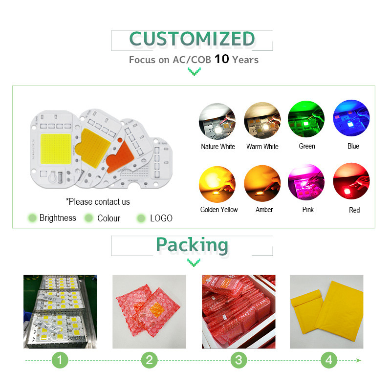 Customized Brightness Chip LED COB Module Driverless Lamp Beads For Foold Light