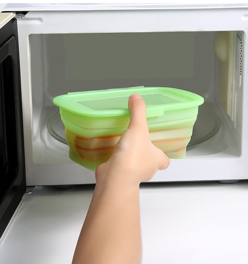 Pure Silicone Square Lunch Box – 100% Food-Grade, BPA-Free, Leakproof, Microwave And Freezer Safe Reusable Container For Meal Prep, Office Lunch, Kids