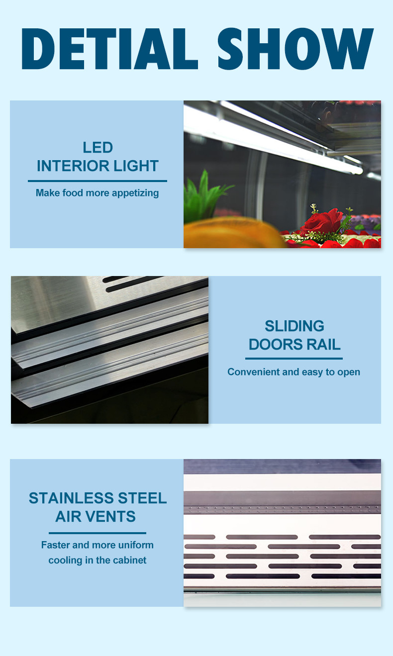 Floor Type Curved Glass Cake Display R600a Counter Pastry Display Chiller