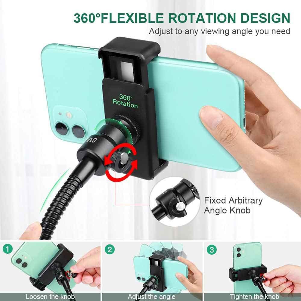 RoHS Overhead Flexible Gooseneck Phone Holder For Live Streaming Drawing