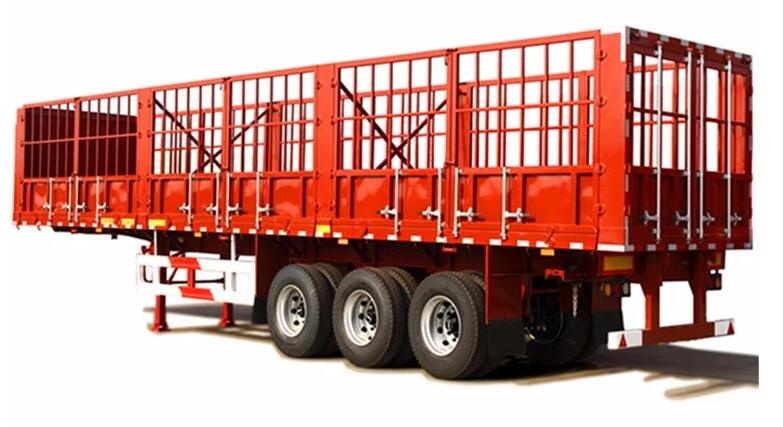 CIMC customized 3 Axles Transport Heavy Goods stainless steel Livestock Container Side Wall Fence Cargo Trailer