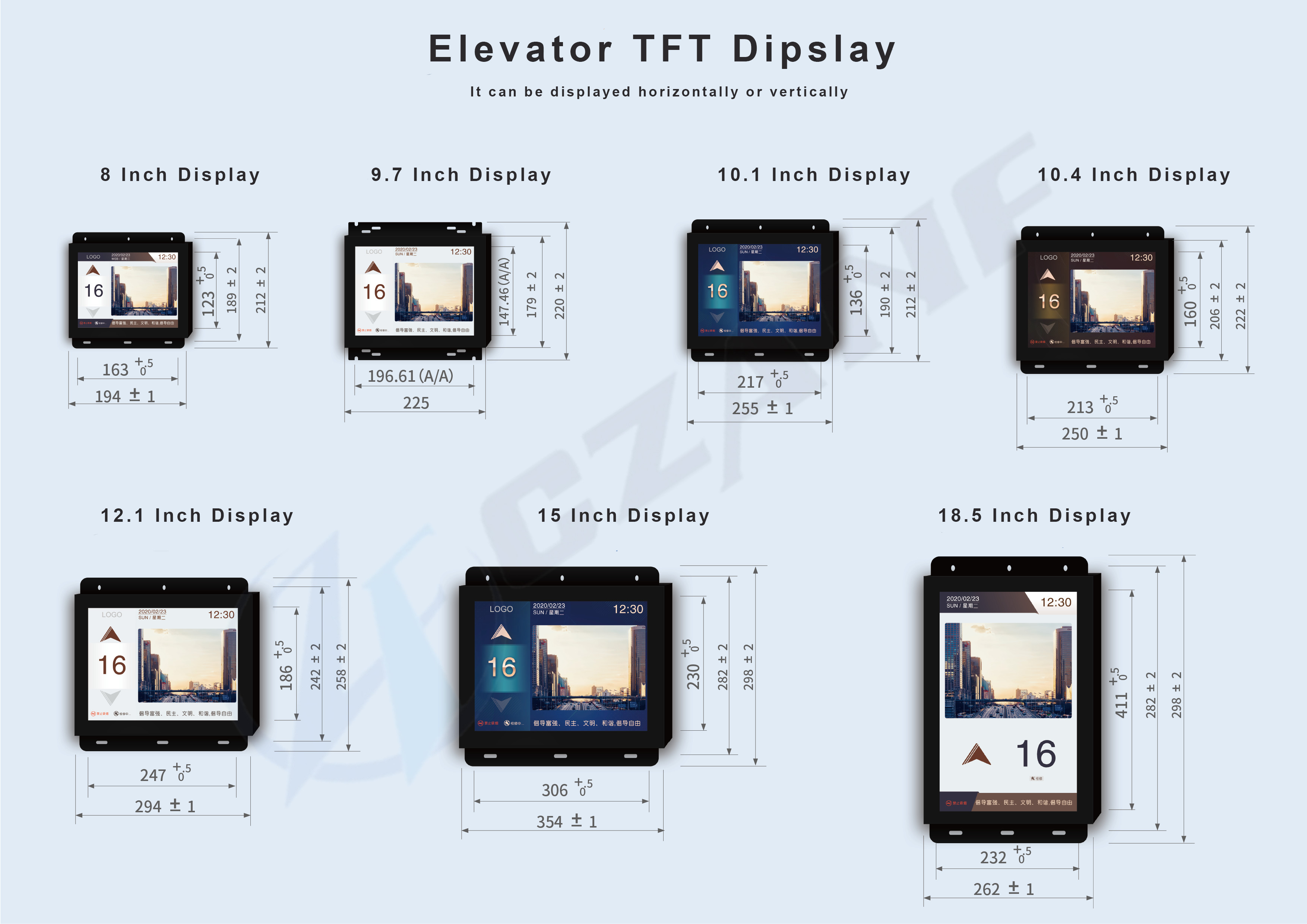 Elevator Lop Panel For Passenger Lift Elevator Display Panel Tft Color