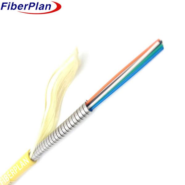 2 Core Spiral Steel Fiber Optic Armoured Cable Single/ Multi Mode Crush / Rodent