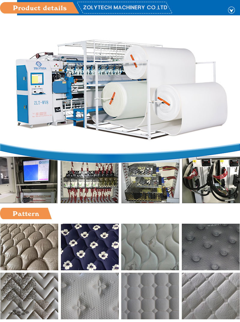 ZOLYTECH ZLT-WV8 1000rpm Industrial Multi Needle Quilting Machine For Comforters
