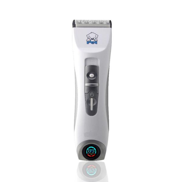 Silver Color Professional Pet Clippers , Pet Fur Trimmer With Digital LCD