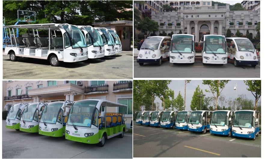 Enpower Controller 11 Seater Electric Sightseeing Car For Resort 7.5KW AC Motor