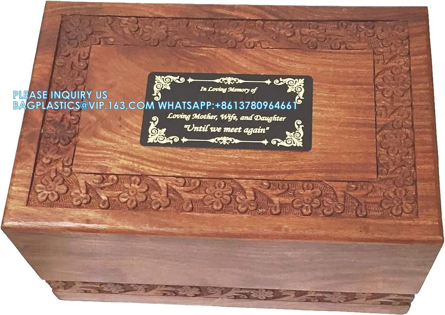 Handmade Rosewood Urn For Human Ashes | Tree Of Life Wooden Urns Hand-Crafted - Funeral Cremation Urn For Ashes