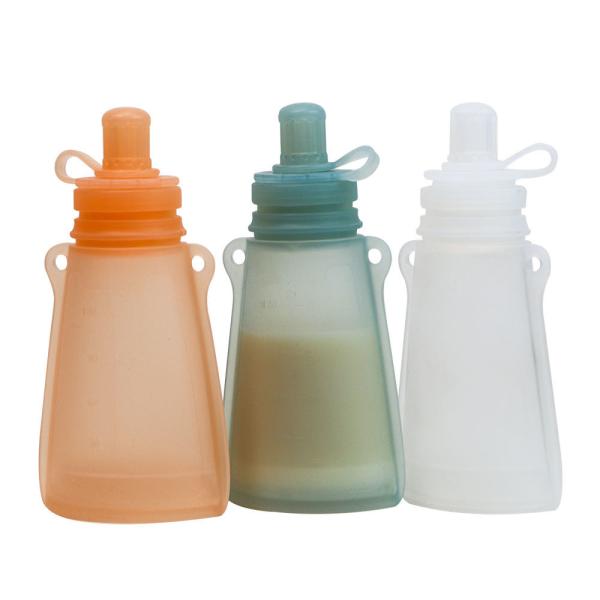 Reusable Food-Grade Silicone Baby Feeding Products Breast Milk Spray Storage