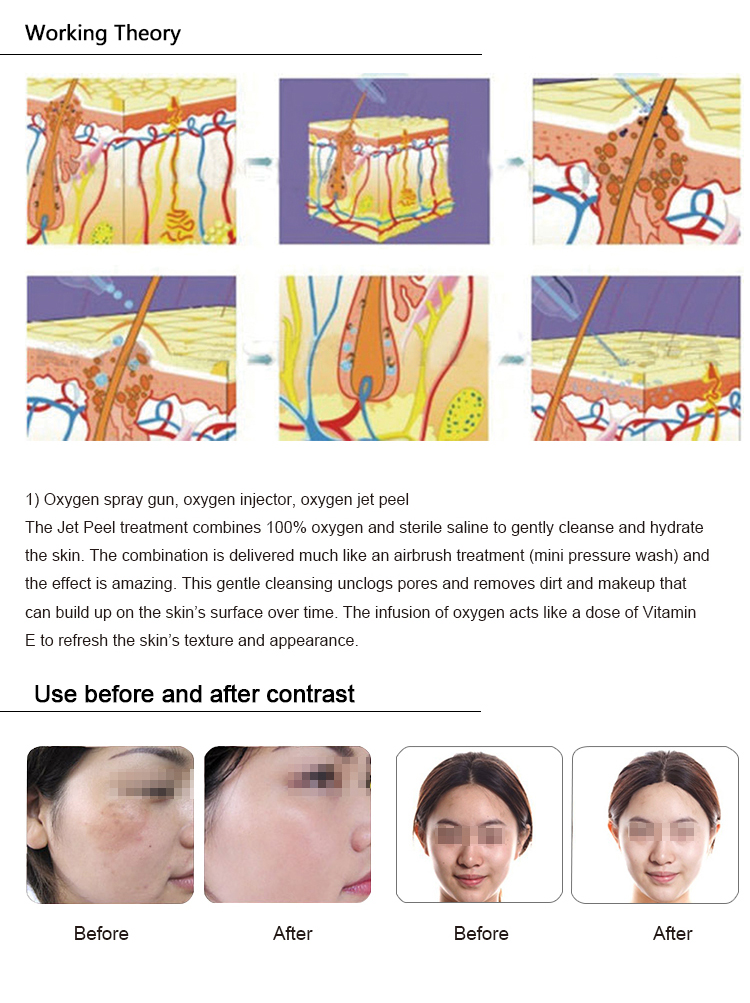 Hot Selling 8 Head Facial Beauty Machines Professional Portable Oxygen Facial Machine